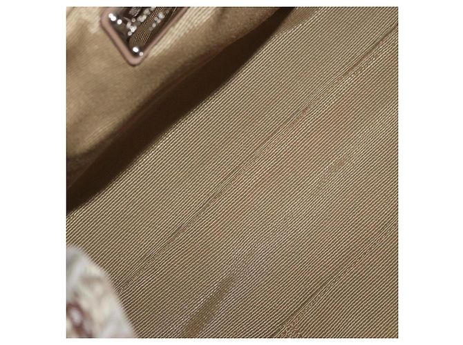 Borsa Tote Salvatore Ferragamo in tela beige oro Auth BA10067 - vista 11