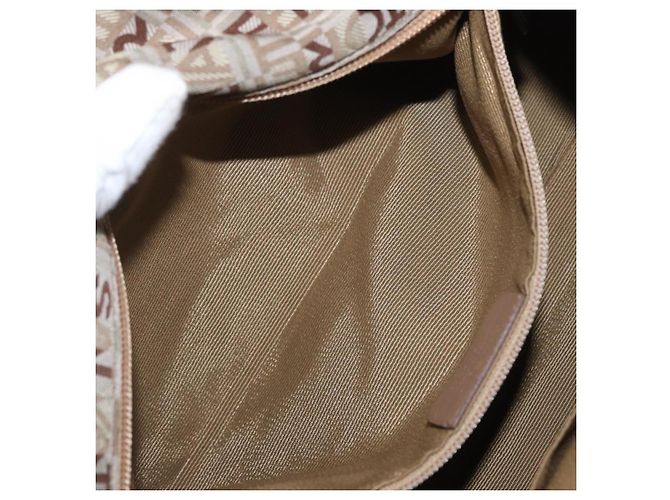 Borsa Tote Salvatore Ferragamo in tela beige oro Auth BA10067 - vista 20