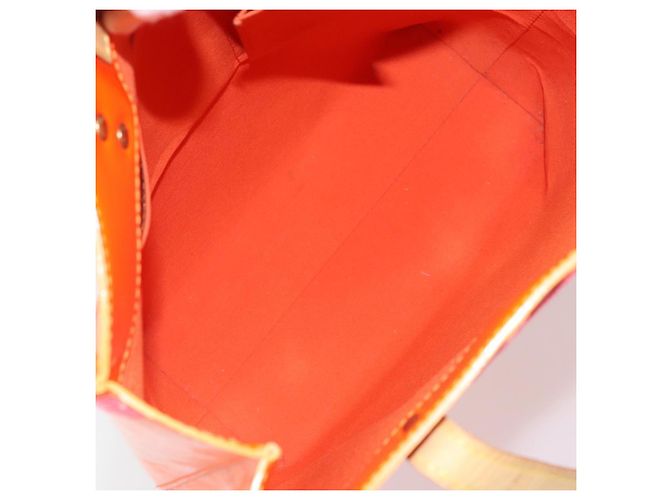 LOUIS VUITTON Sac Reade MM Monogram Vernis Fluo Orange Rose M91902 Auth LNZ356 - vue 11