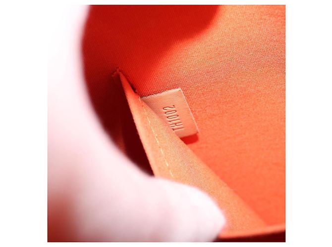 LOUIS VUITTON Sac Reade MM Monogram Vernis Fluo Orange Rose M91902 Auth LNZ356 - vue 12