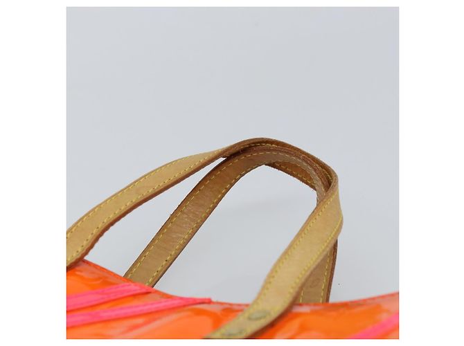 LOUIS VUITTON Sac Reade MM Monogram Vernis Fluo Orange Rose M91902 Auth LNZ356 - vue 14