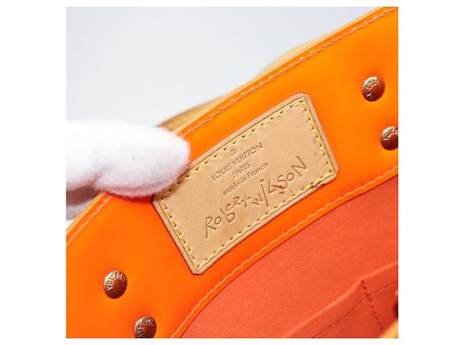 LOUIS VUITTON Sac Reade MM Monogram Vernis Fluo Orange Rose M91902 Auth LNZ356 - vue 19