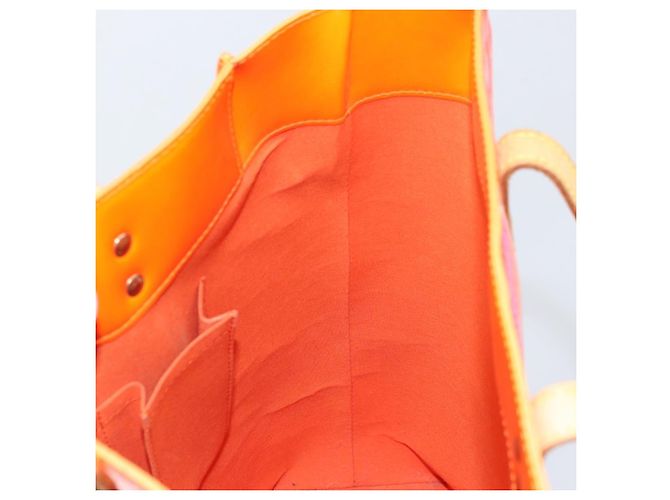 LOUIS VUITTON Sac Reade MM Monogram Vernis Fluo Orange Rose M91902 Auth LNZ356 - vue 20