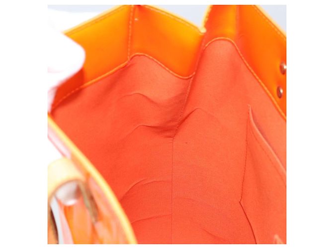 LOUIS VUITTON Sac Reade MM Monogram Vernis Fluo Orange Rose M91902 Auth LNZ356 - vue 21