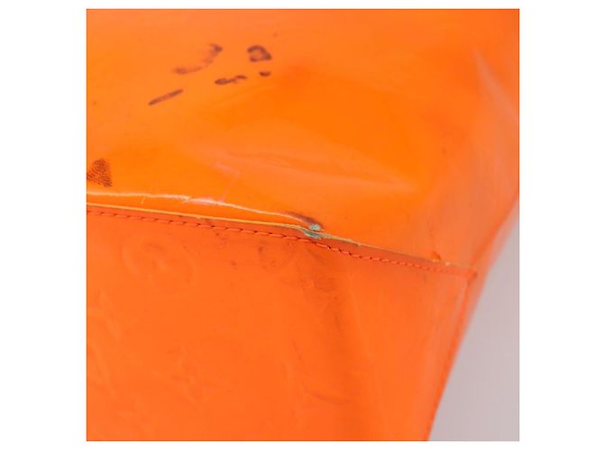 LOUIS VUITTON Sac Reade MM Monogram Vernis Fluo Orange Rose M91902 Auth LNZ356 - vue 8
