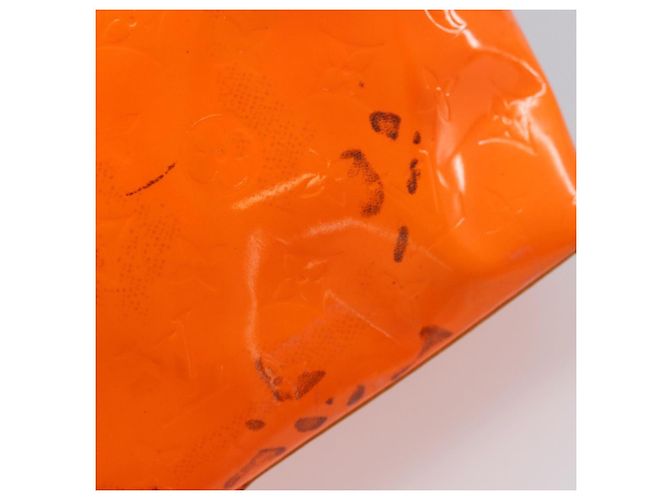LOUIS VUITTON Sac Reade MM Monogram Vernis Fluo Orange Rose M91902 Auth LNZ356 - vue 9