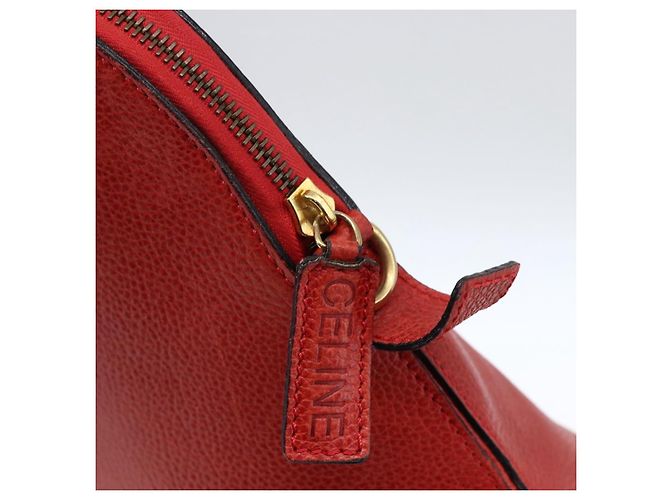 Céline Borsa a mano CELINE in pelle rossa e oro Auth fm5225 Rosso D'oro - vista 10