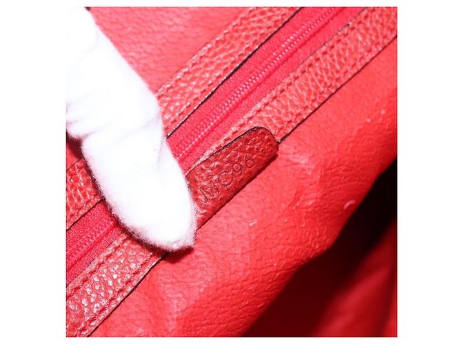 Céline Borsa a mano CELINE in pelle rossa e oro Auth fm5225 Rosso D'oro - vista 12