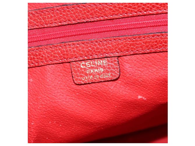 Céline Borsa a mano CELINE in pelle rossa e oro Auth fm5225 Rosso D'oro - vista 17