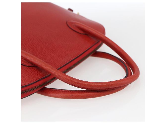 Céline Borsa a mano CELINE in pelle rossa e oro Auth fm5225 Rosso D'oro - vista 7