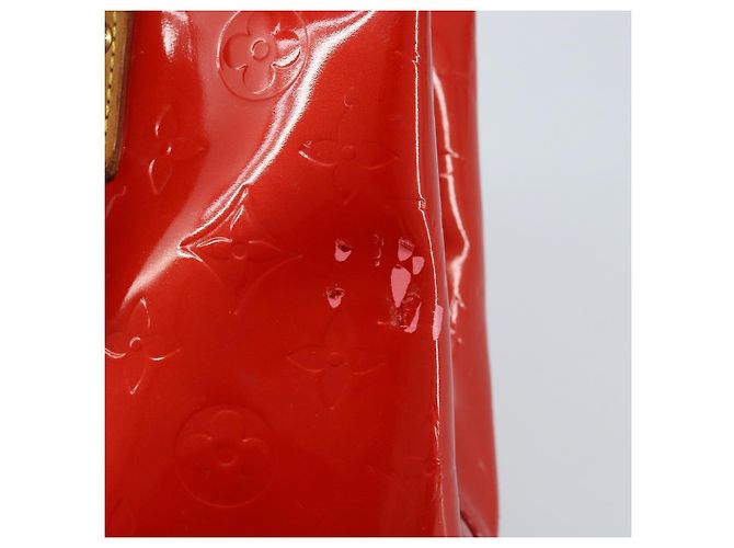 LOUIS VUITTON Monogram Vernis Reade PM Borsa a Mano Rossa M91088 LV Auth LNZ297 Rosso - vista 10