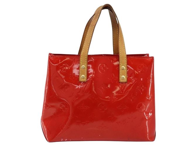 LOUIS VUITTON Monogram Vernis Reade PM Borsa a Mano Rossa M91088 LV Auth LNZ297 Rosso - vista 13