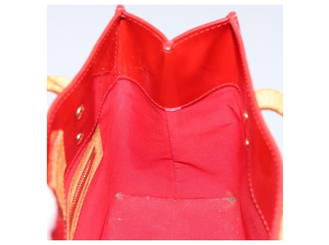 LOUIS VUITTON Monogram Vernis Reade PM Borsa a Mano Rossa M91088 LV Auth LNZ297 Rosso - vista 19