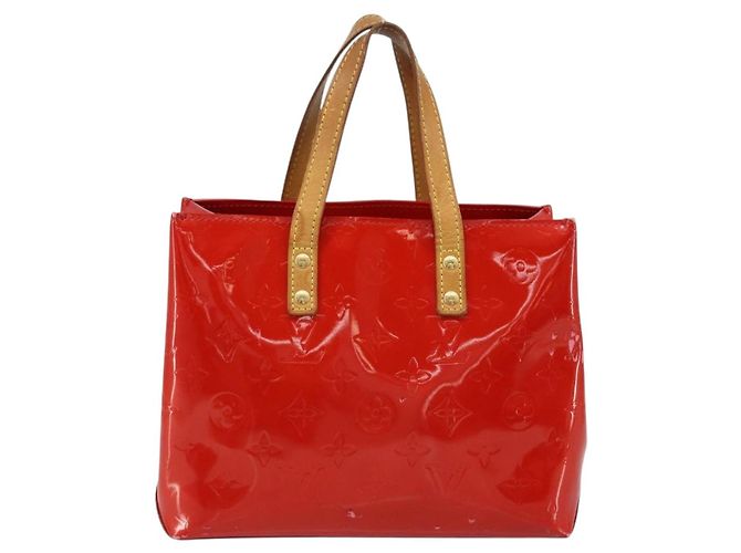 LOUIS VUITTON Monogram Vernis Reade PM Borsa a Mano Rossa M91088 LV Auth LNZ297 Rosso - vista 2
