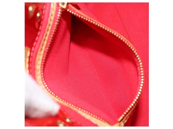 LOUIS VUITTON Monogram Vernis Reade PM Borsa a Mano Rossa M91088 LV Auth LNZ297 Rosso - vista 22