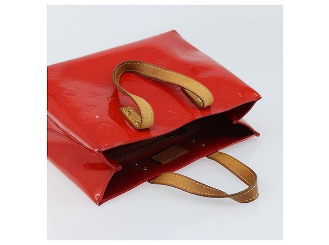 LOUIS VUITTON Monogram Vernis Reade PM Borsa a Mano Rossa M91088 LV Auth LNZ297 Rosso - vista 6