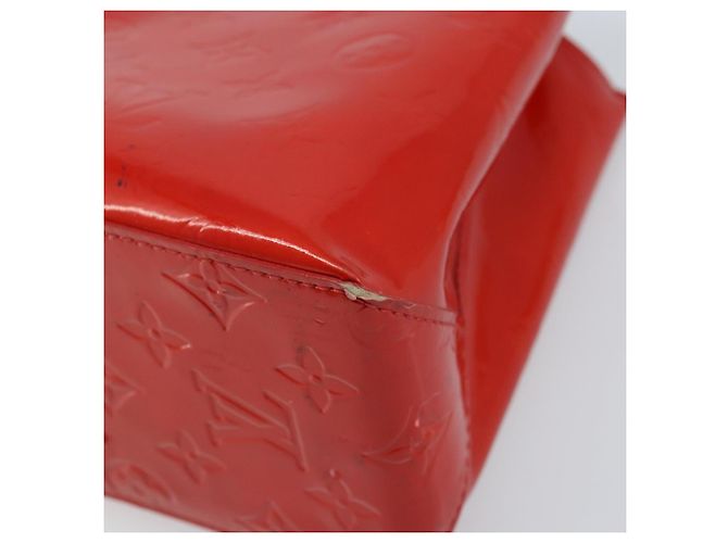 LOUIS VUITTON Monogram Vernis Reade PM Borsa a Mano Rossa M91088 LV Auth LNZ297 Rosso - vista 9