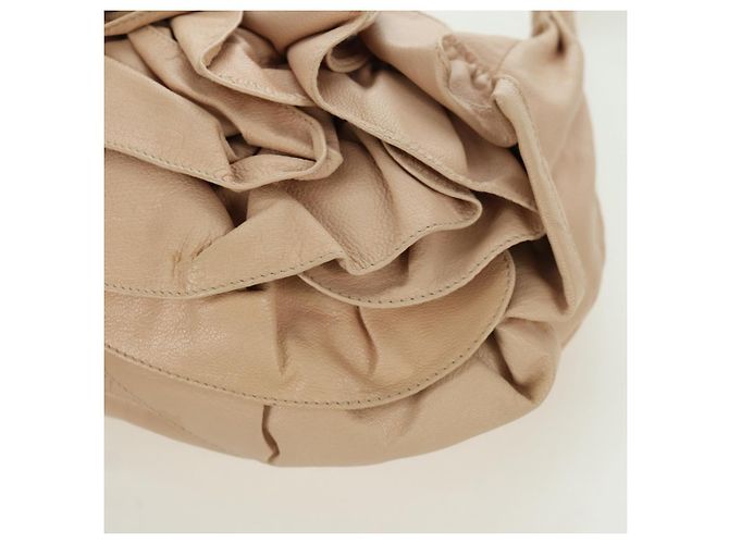SAINT LAURENT Borsa a Spalla Pelle Beige Oro Auth 172811V D'oro - vista 14