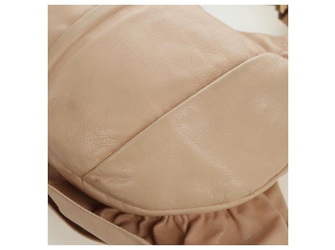 SAINT LAURENT Borsa a Spalla Pelle Beige Oro Auth 172811V D'oro - vista 16