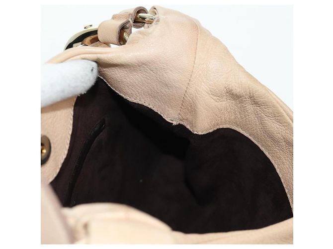 SAINT LAURENT Borsa a Spalla Pelle Beige Oro Auth 172811V D'oro - vista 18