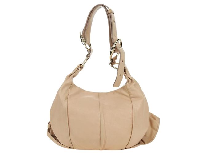 SAINT LAURENT Borsa a Spalla Pelle Beige Oro Auth 172811V D'oro - vista 2