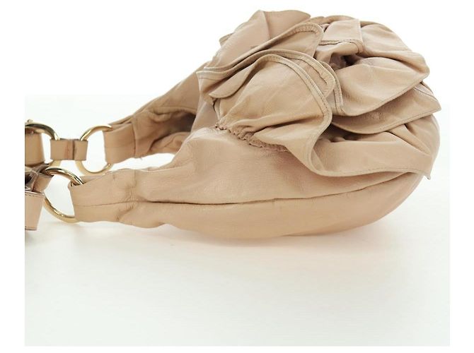 SAINT LAURENT Borsa a Spalla Pelle Beige Oro Auth 172811V D'oro - vista 3