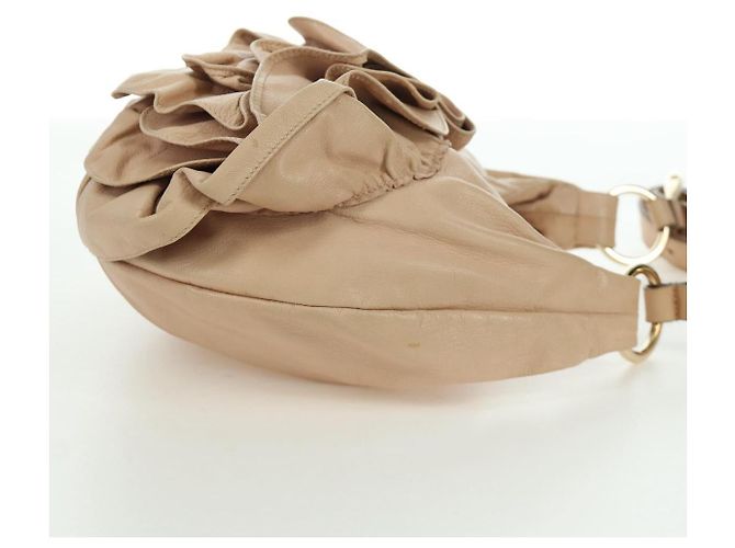SAINT LAURENT Borsa a Spalla Pelle Beige Oro Auth 172811V D'oro - vista 4