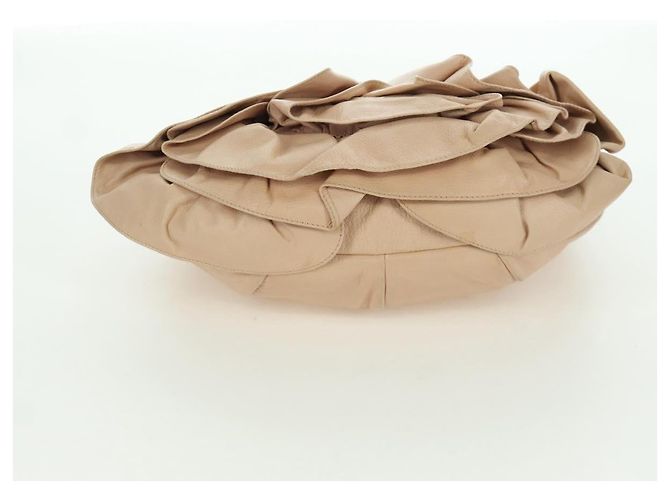 SAINT LAURENT Borsa a Spalla Pelle Beige Oro Auth 172811V D'oro - vista 5