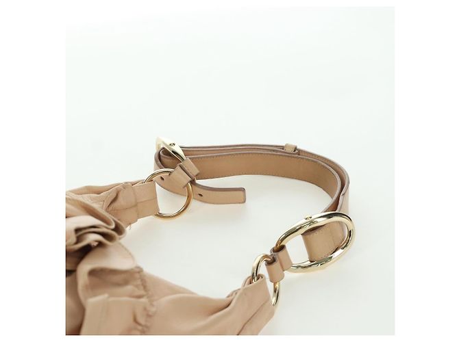 SAINT LAURENT Borsa a Spalla Pelle Beige Oro Auth 172811V D'oro - vista 8