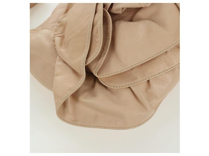 SAINT LAURENT Borsa a Spalla Pelle Beige Oro Auth 172811V D'oro - vista 9