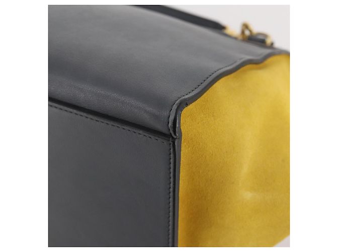 Céline Borsa a mano Trapeze CELINE in pelle scamosciata 2 in 1 grigia oro Auth ep13043 Marrone D'oro - vista 17