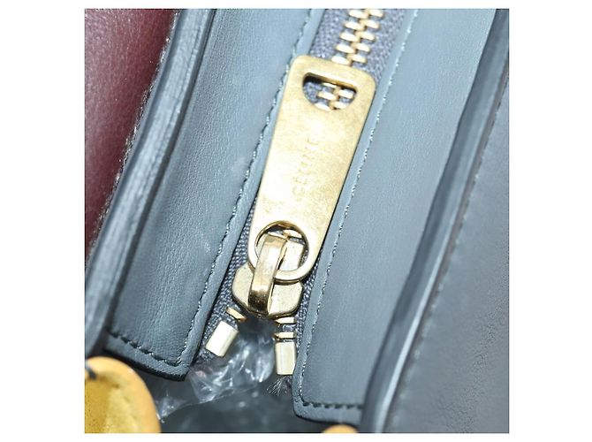 Céline Borsa a mano Trapeze CELINE in pelle scamosciata 2 in 1 grigia oro Auth ep13043 Marrone D'oro - vista 21