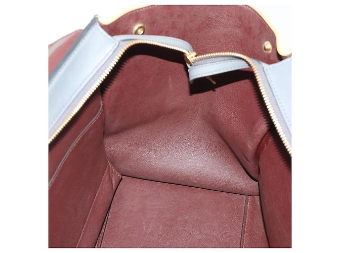Céline Borsa a mano Trapeze CELINE in pelle scamosciata 2 in 1 grigia oro Auth ep13043 Marrone D'oro - vista 22
