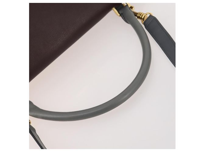 Céline Borsa a mano Trapeze CELINE in pelle scamosciata 2 in 1 grigia oro Auth ep13043 Marrone D'oro - vista 8