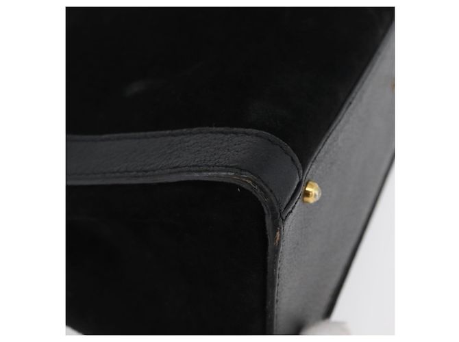 Bamboo Bolsa de Mão em Bambu GUCCI Camurça Preta Dourada 002 1096 0260 Auth 172841 Preto Dourado - vista 10
