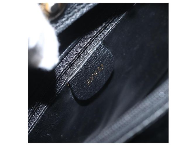 Bamboo Bolsa de Mão em Bambu GUCCI Camurça Preta Dourada 002 1096 0260 Auth 172841 Preto Dourado - vista 14