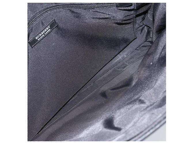 Borsa da lavoro Burberry Black Label in nylon nero e argento Auth ka2647 - vista 12