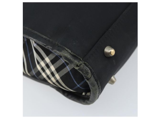 Borsa da lavoro Burberry Black Label in nylon nero e argento Auth ka2647 - vista 14