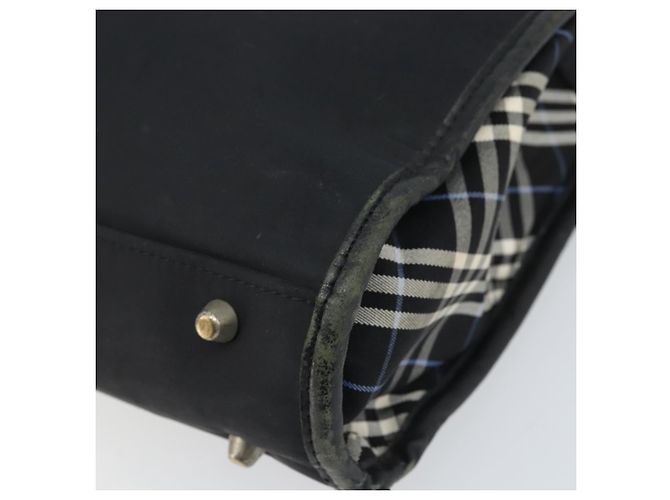 Borsa da lavoro Burberry Black Label in nylon nero e argento Auth ka2647 - vista 15