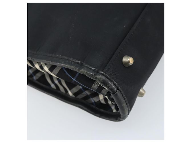 Borsa da lavoro Burberry Black Label in nylon nero e argento Auth ka2647 - vista 16