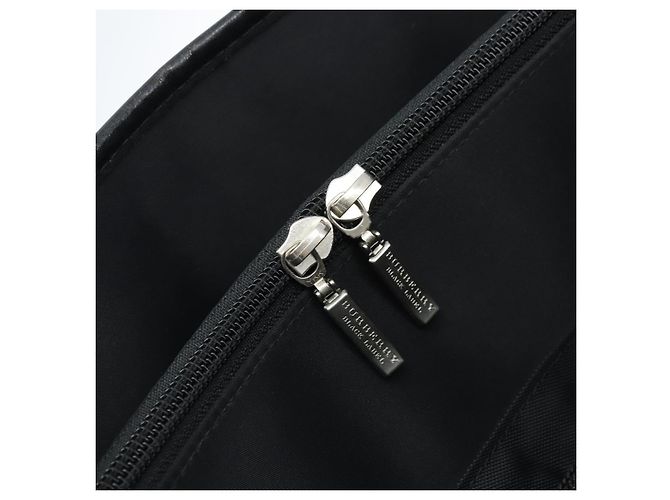 Borsa da lavoro Burberry Black Label in nylon nero e argento Auth ka2647 - vista 18