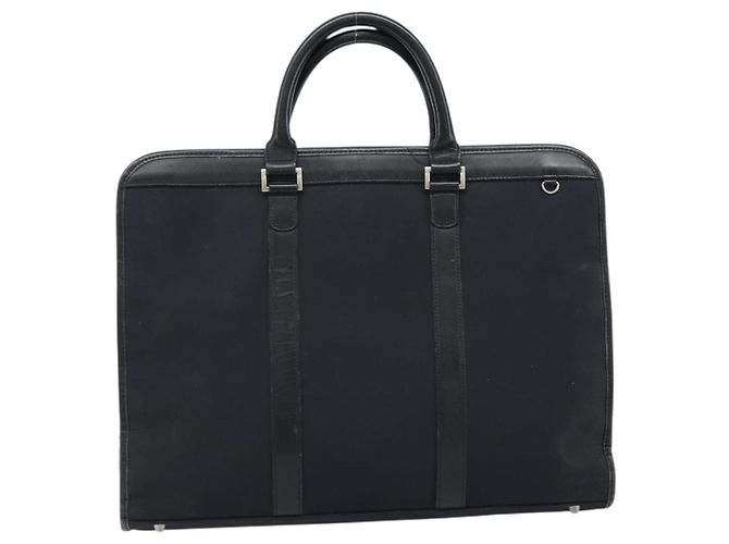 Borsa da lavoro Burberry Black Label in nylon nero e argento Auth ka2647 - vista 2