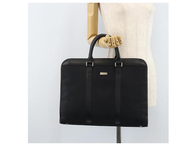 Borsa da lavoro Burberry Black Label in nylon nero e argento Auth ka2647 - vista 24