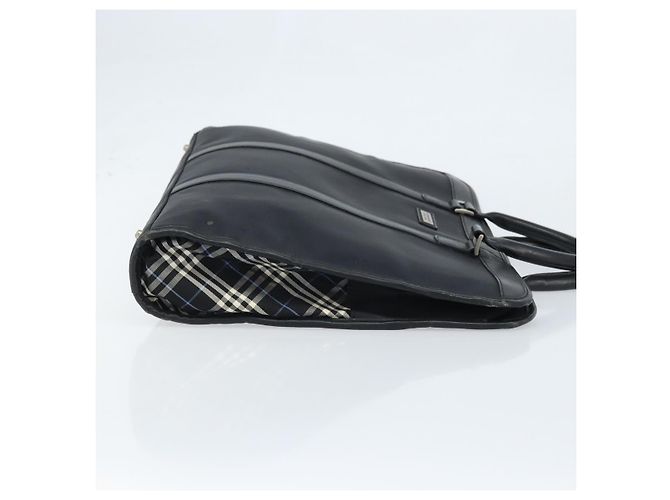 Borsa da lavoro Burberry Black Label in nylon nero e argento Auth ka2647 - vista 3