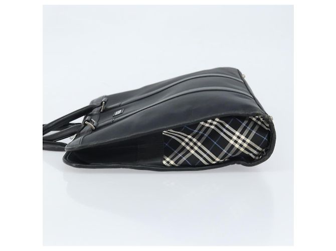Borsa da lavoro Burberry Black Label in nylon nero e argento Auth ka2647 - vista 4
