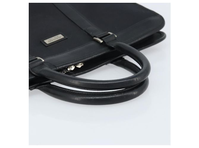Borsa da lavoro Burberry Black Label in nylon nero e argento Auth ka2647 - vista 7