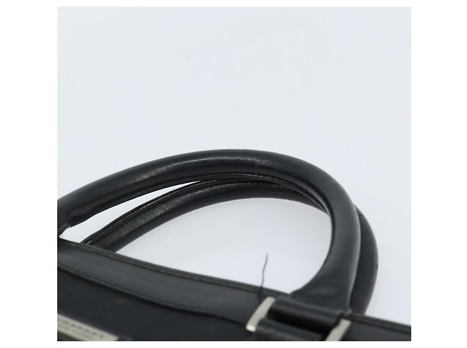 Borsa da lavoro Burberry Black Label in nylon nero e argento Auth ka2647 - vista 8