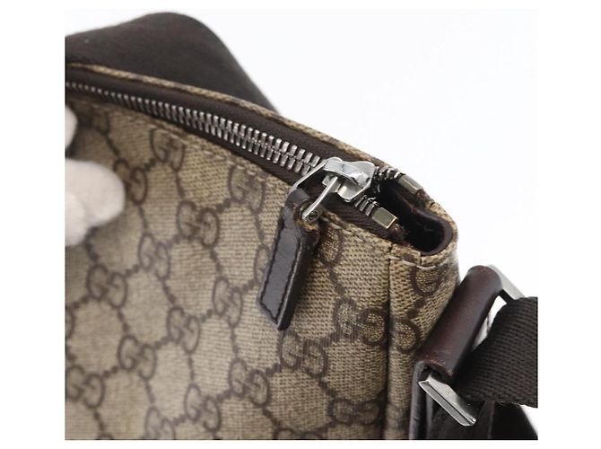 Borsa a Spalla GG Canvas PVC Beige Argento Gucci 110054 Auth 172689 - vista 15