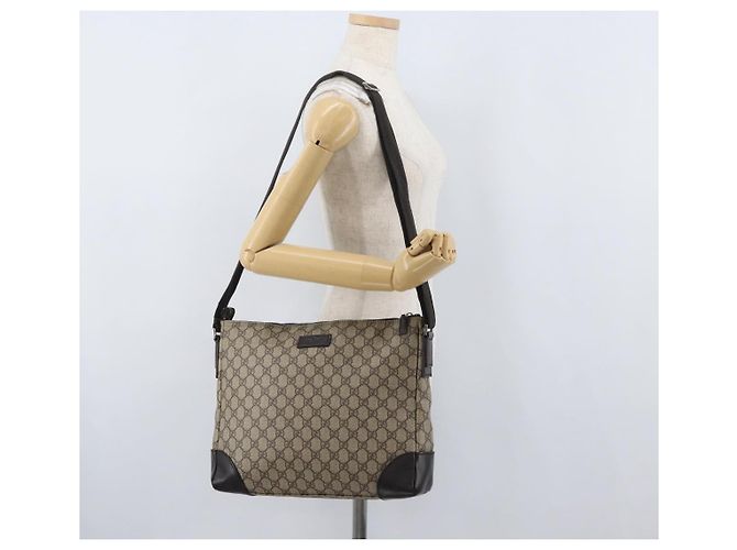 Borsa a Spalla GG Canvas PVC Beige Argento Gucci 110054 Auth 172689 - vista 23