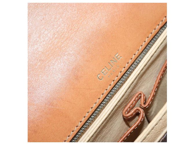 Céline Borsa a Spalla in Tela Macadam CELINE in Pelle PVC Marrone Oro Auth LNZ086 D'oro - vista 19